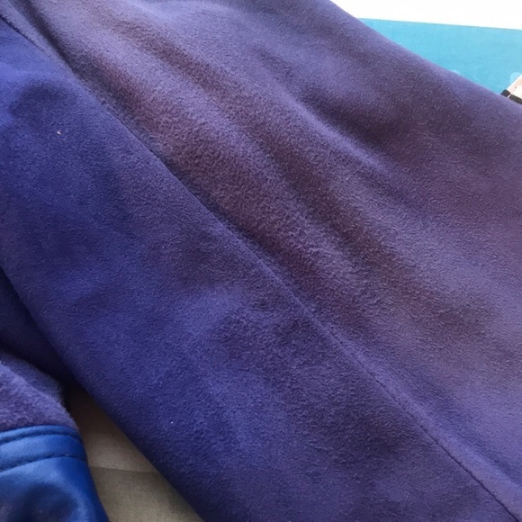 1980's VINTAGE PURPLE SUEDE & LEATHER  BLAZER WITH SHOULDER PADS SIZE 6 - Picture 9 of 10